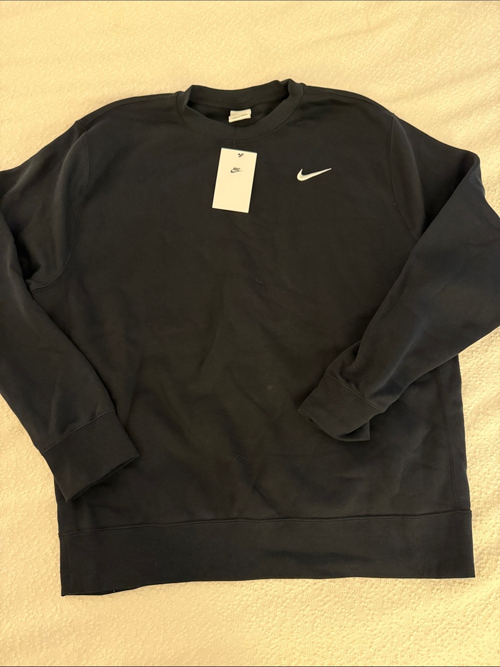 Nike Black Crewneck Sweatshirt with White Swoosh